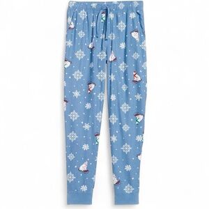 NWT Old Navy Polar Bear + Snowflake Print Flanner Jogger Pijama Pants, Size M